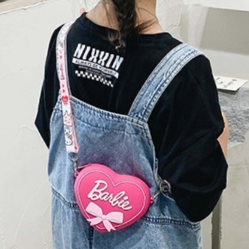 LAST ONE~Barbie Small Crossbody Bag For Kids & Adults Small Bag Pink Barbie Logo - Picture 2 of 4